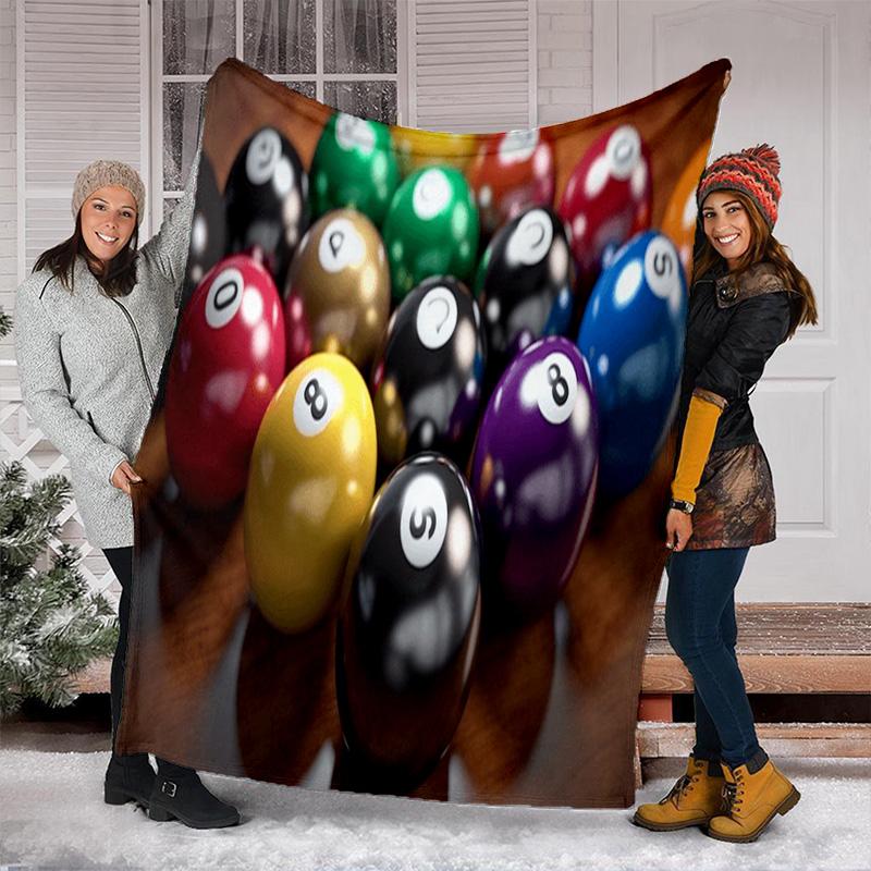 Billiards Plush Blanket Soft Comfortable All Seasons Perfect Sofa Office Nap Travel Birthday Gift Christmas Present