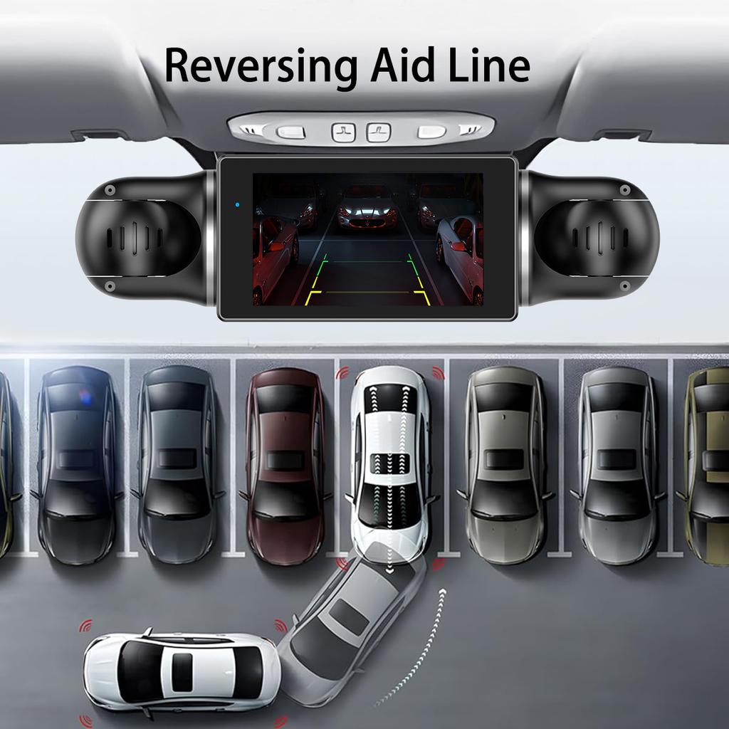 4-Channel 1080P Dash Cam - 4-Screen Display, GPS, Night Vision, 170° Wide Angle, WiFi, Phone Sync, Rear View Included
