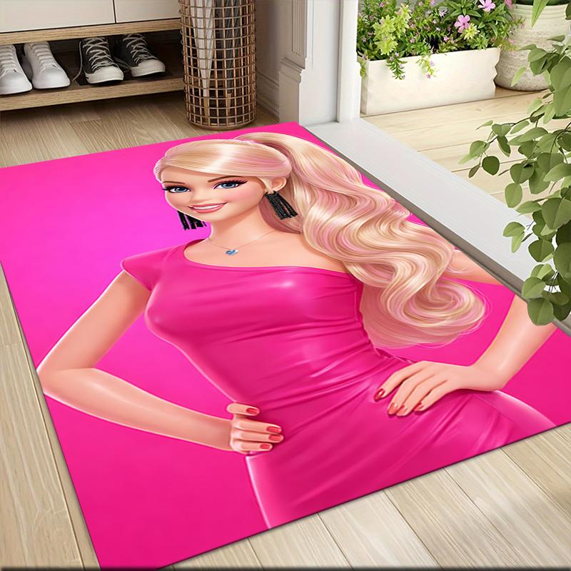 Pink Barbie Fashion Carpet Rug Soft Washable Antislip Home Living Room Sofa Mats Personalized Christmas Rug