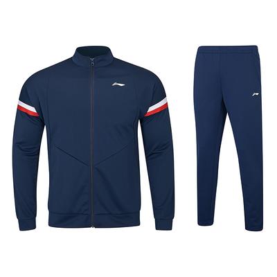 Li Ning Μπάντμιντον Σειρά Ζακέτα Αθλητικό Άνετο Σετ Φούτερ με Όρθιο Γιακά Ανδρικό φούτερ Σκούρο Μπλε AWES001-8