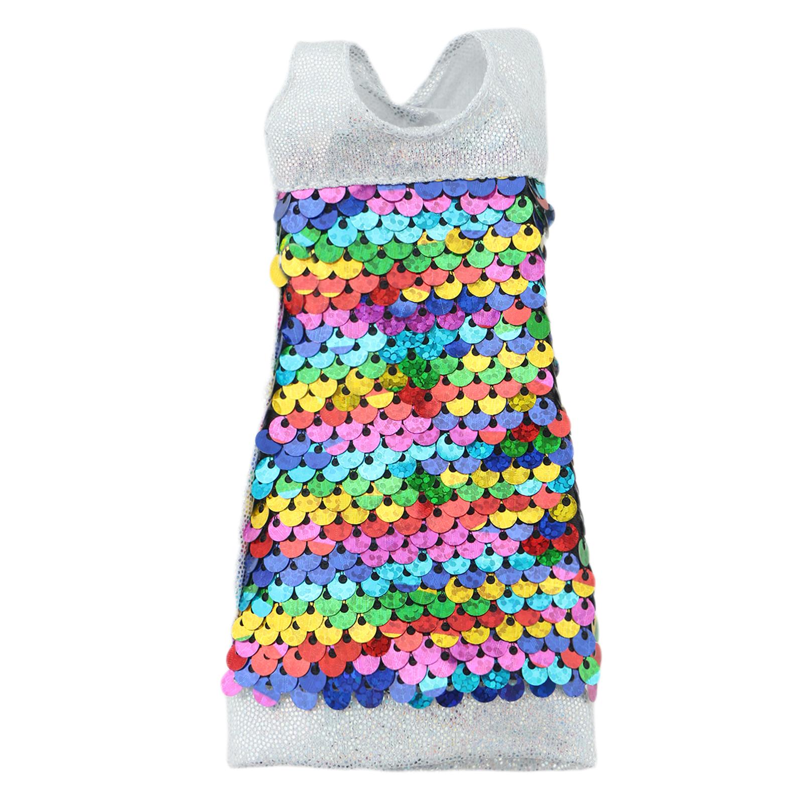 

Мини-платье для куклы ручной работы, модное праздничное платье с блестками, юбка, одежда для куклы Барби, аксессуары, кукольный домик, детские игрушки