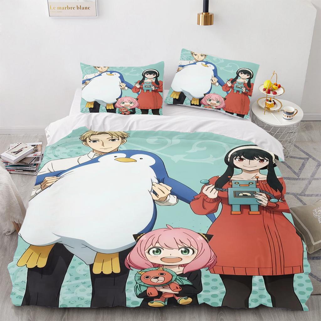 SPY×FAMILY Anime Home Bedroom Comforte Nordic polyester material suitable for children and adults 3-piece set