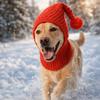 Sombrero de Punto Transpirable Elástico para Perro Cubre Orejas Acogedor Envoltura para Cabeza de Mascota con Bola Calentador para Cuello y Cabeza Protector Uso Diario