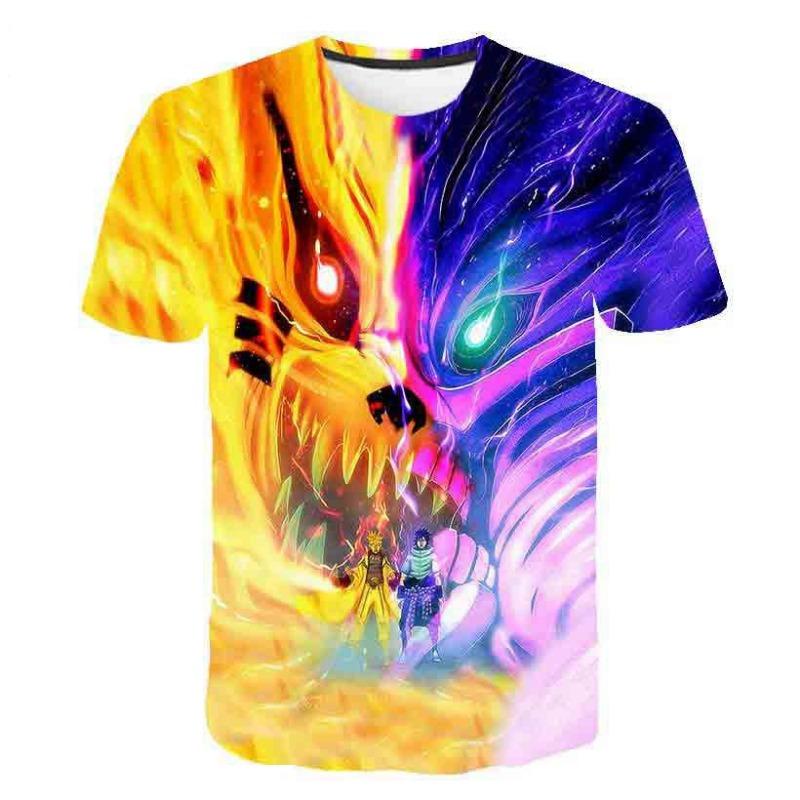 New Naruto Cartoon Character 3D Digital Printed Men's Cartoon T-shirt