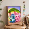 Disney Stitch And Angel Oil Art Painting Kit Home Wall Decor Handmade Gift Lilo Cartoon Beach Sunset Lover Artwork Canvas Wall Decor