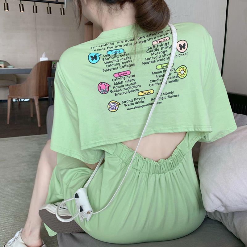 Mid-Length Korean Style Over-the-Knee Campanula Dress with Sweet French Niche T-shirt Design 2XL