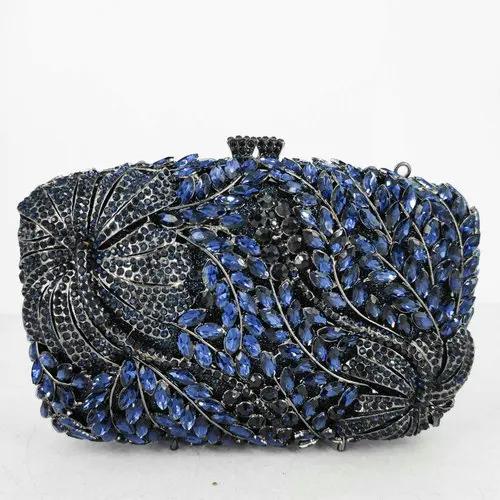 

Boutique De FGG Elegant Flower Evening Purses and Handbags Luxury Designer Wedding Party Rhinestone Bridal Wedding Clutch Bags Small Size