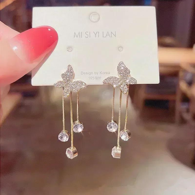 New Geometric Rhombus Luxury Opal Earrings Women's Fashionable Personalized Daily Accessories Party Jewelry Birthday Gifts
