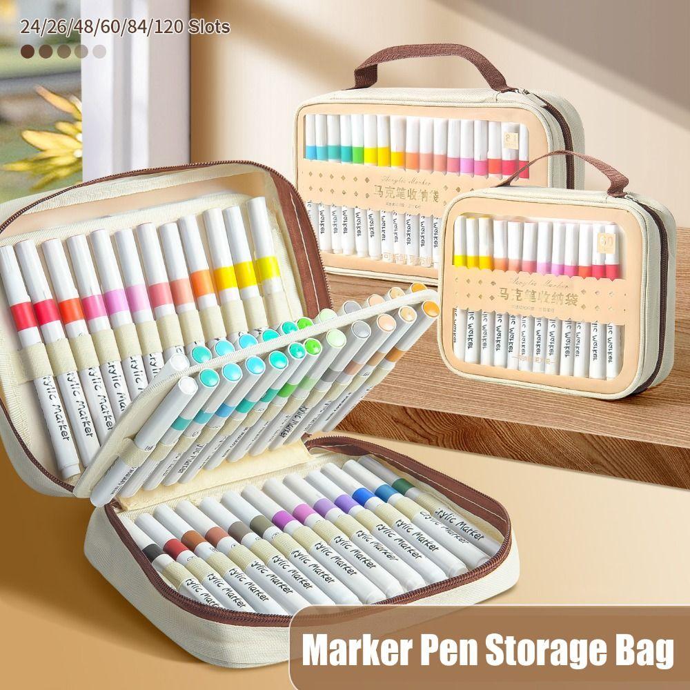 Zipper Closure Marker Pen Storage Bag Watercolor Pen Storage Bag Art Supplies Storage