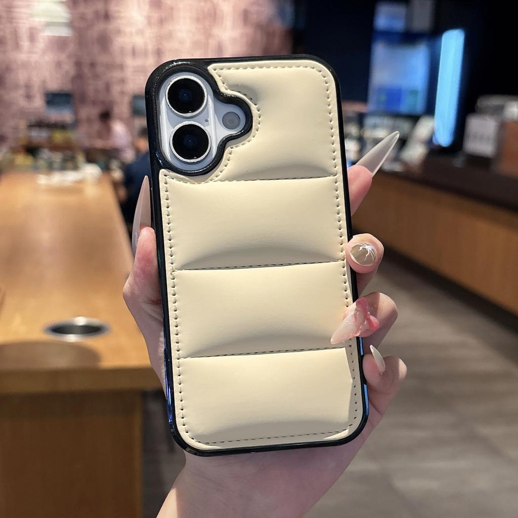 Winter Down Jacket The Buffer Phone Case For iPhone 17 Air 16 15 14 Plus 13 11 12 Pro Max Soft Fabric Shockproof Bumper Fundas