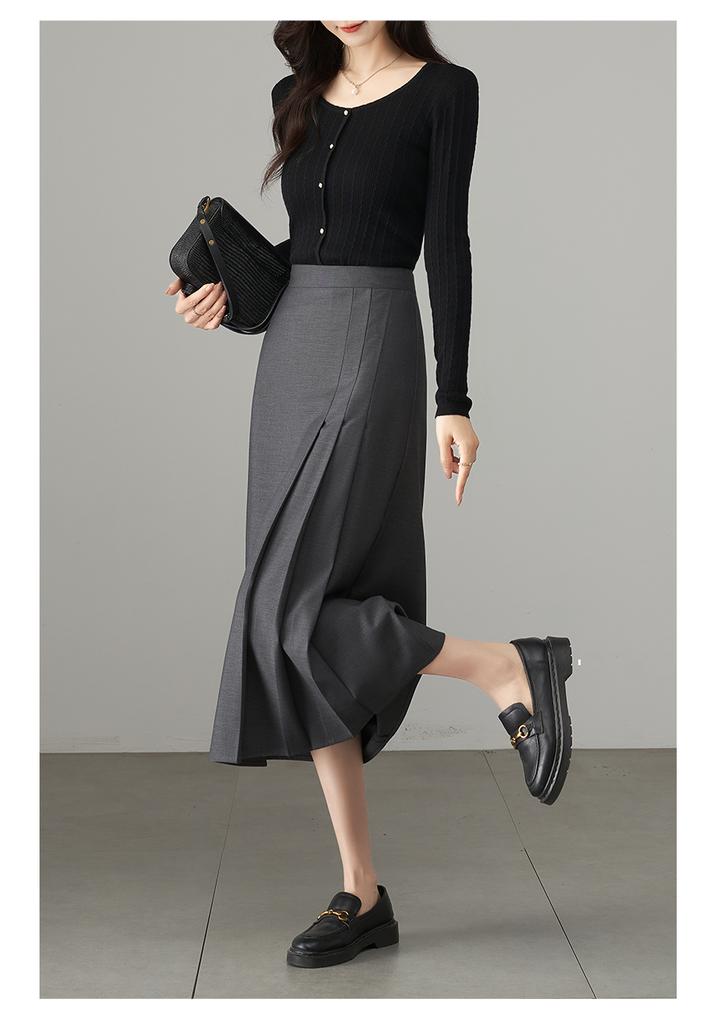 Fashionable Pleated Midi Skirt