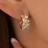 European and American Micro-inlaid Zirconia Stud Earrings - Versatile, Fashionable Ear Clips