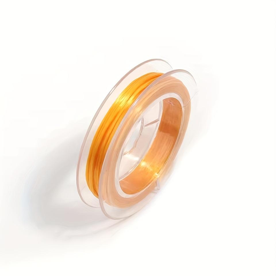 

1/8 рулонов эластичной тянущейся хрустальной нити смешанных цветов для изготовления ювелирных изделий, нить для бисероплетения браслетов, 10 ярдов/рулон yellow-1Pc