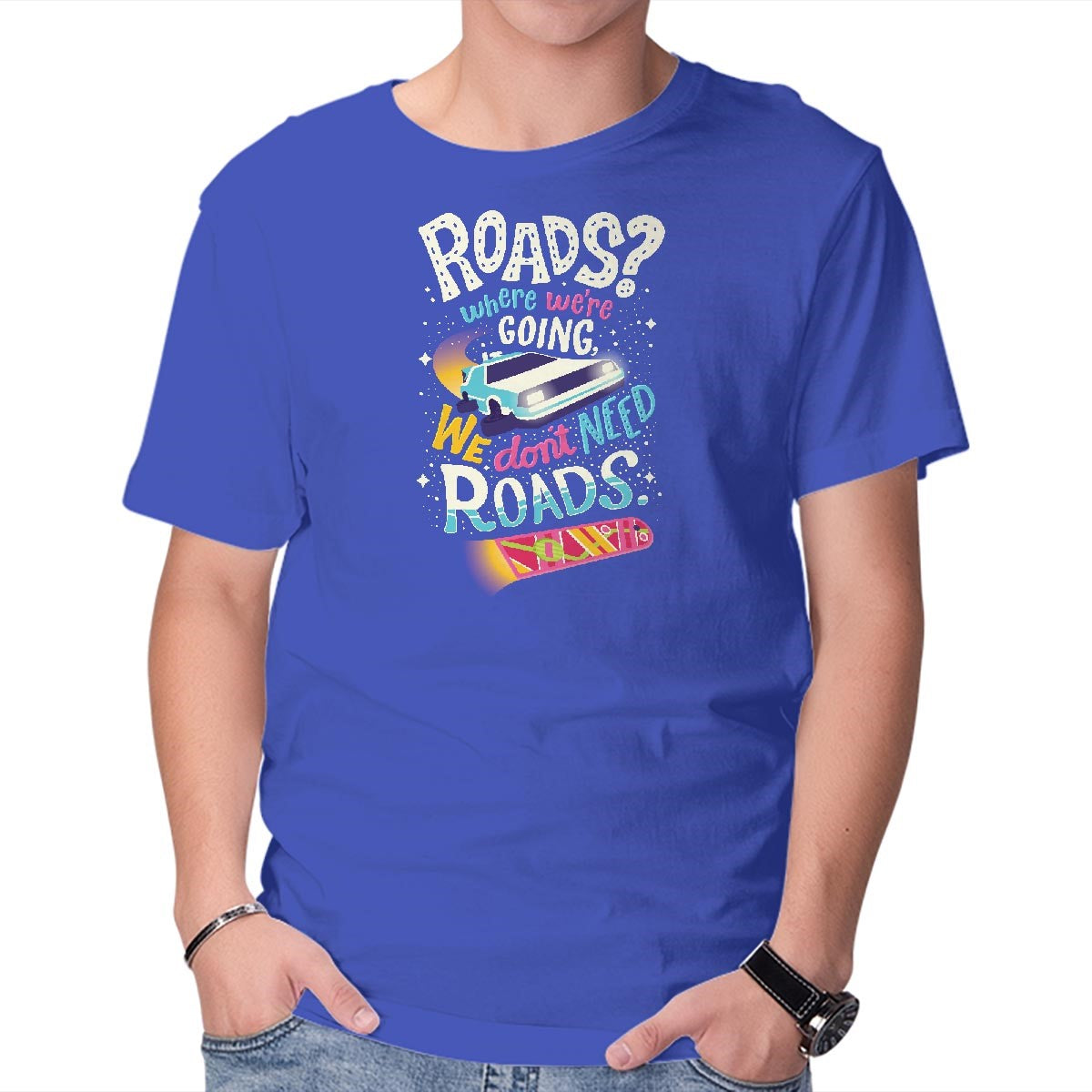 Unisex Crew Neck T-Shirt No Roads Graphic Short Sleeve Casual Tee XXXL
