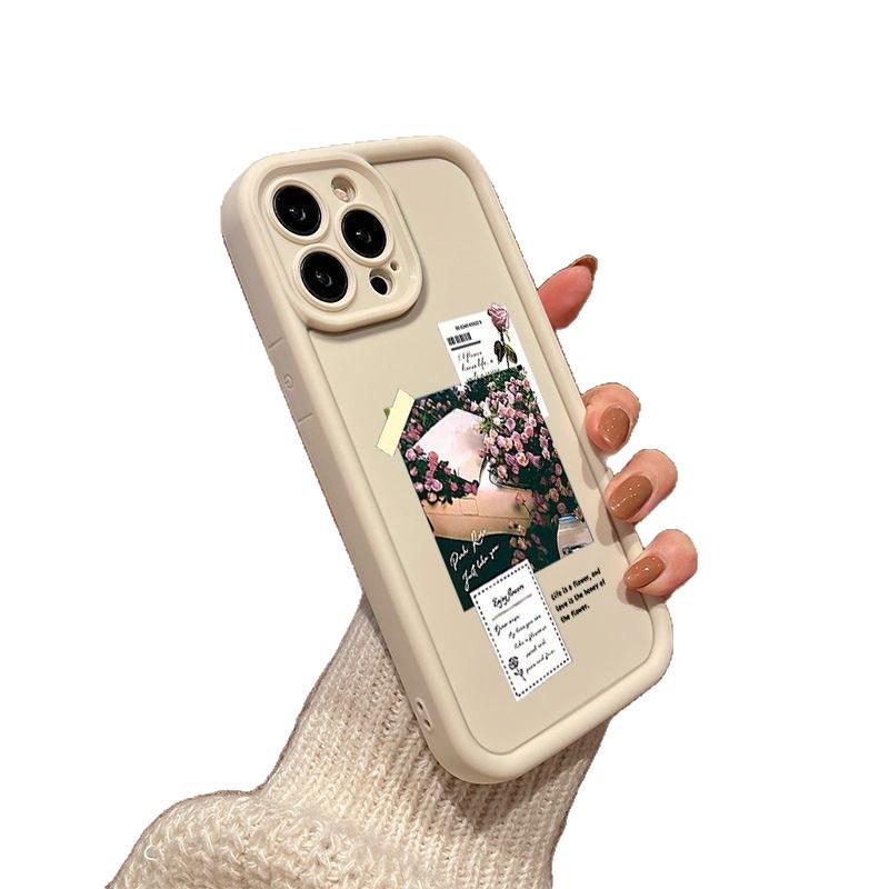 Rose Label Drop-proof Creative iPhone 17/16 Pro Max/15 Pro/14/13 Case