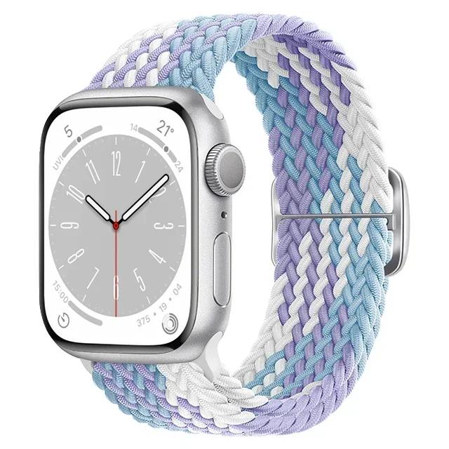 Nylon Strap for Apple Watch Ultra 2 Band 49mm 40mm 44mm 41mm 38 45mm Elastic Braided Loop Bracelet IWatch Series 9 8 7 6 SE 5 4
