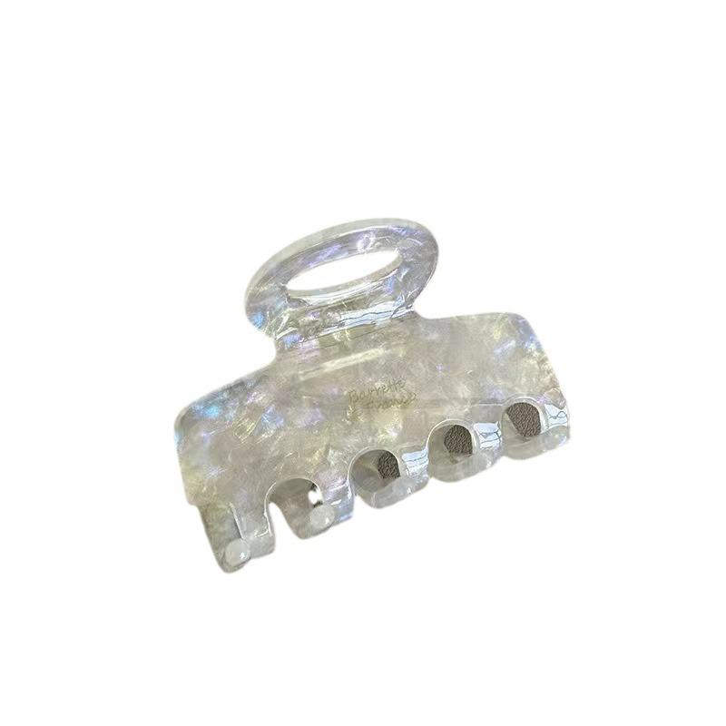 Korean Retro Gold Label Acrylic Shark Clip - Minimalist Square Design