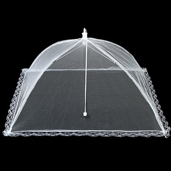 Mesh Food Covers Large White Nylon Pop-Up Tent Umbrella Collapsible Reusable Serving Dish Covers for Outdoor Camping Picnics BBQ