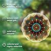 3D Metal Wind Chime Spinner with Mandala Flower Pattern Vibrant Garden Art for Outdoor Decor All Season Hanging Decoration Detailed Craftsmanship