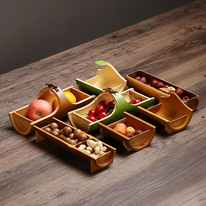 ZISIZ Bamboo Lotus Leaf Fruit & Snack Bowl