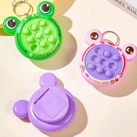 Mini Push Bubble Game Console Stress Relief Bubble Popping Game Machine Keychain Silicone Bubble Squeeze Sensory Fidget Toy