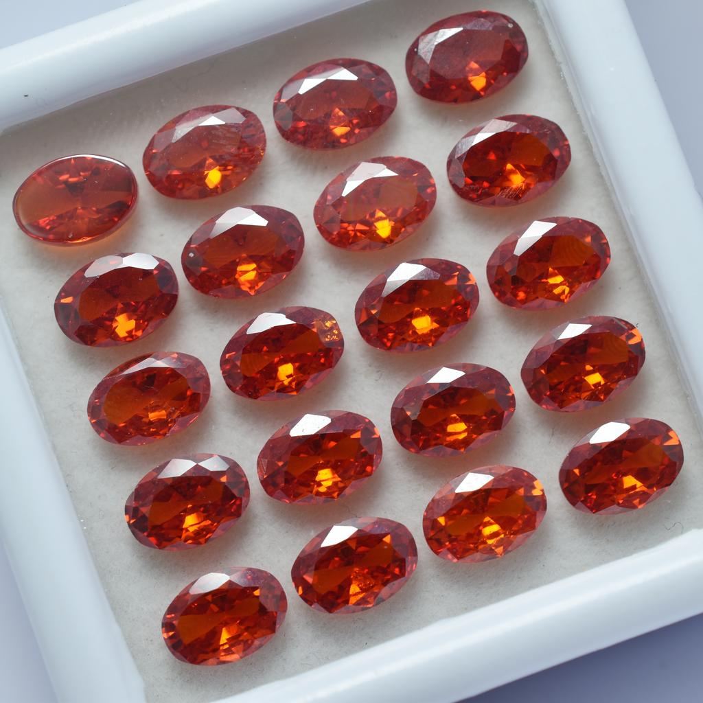 Orange Sapphire Oval Cut 9 Pcs Natural CERTIFIED Loose Gemstone 7x5 MM Lot S-43859
