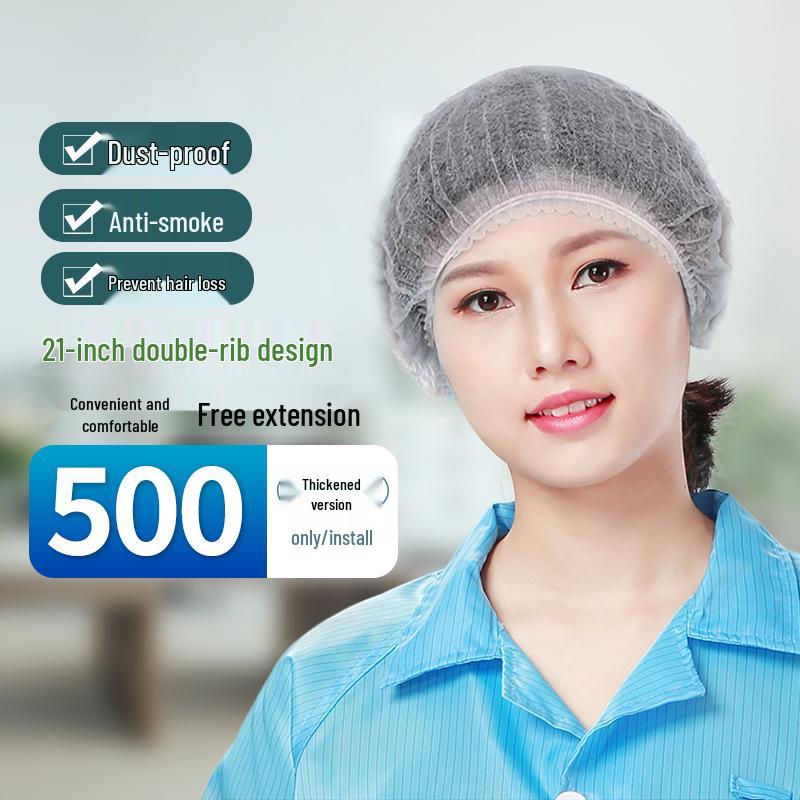 Disposable Hairnet Cap: Breathable, Non-Woven, Dustproof Mesh for Catering and Kitchen Use