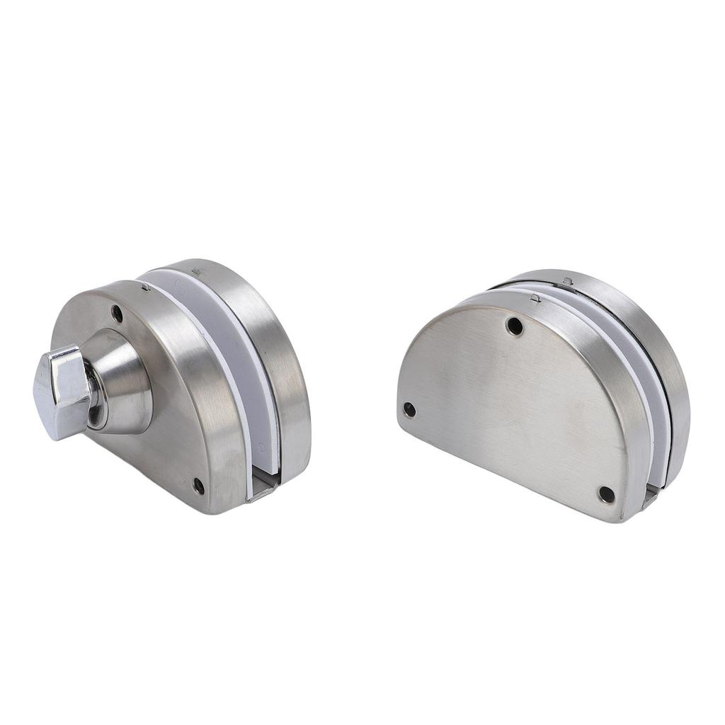 Serratura per Porta in Vetro Adatta per Vetro da 10 mm 12 mm Acciaio Inossidabile Doppi Catini Battente Spinta Scorrimento Controllo Accessi Ufficio Vetro