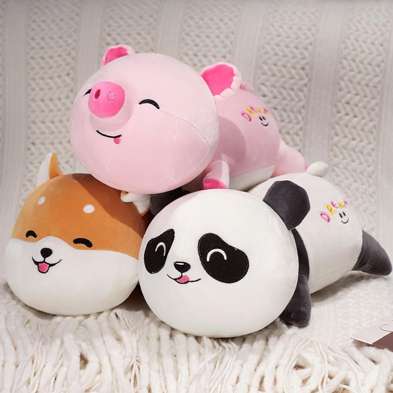 Soft Panda Elephant Doll Plush Toy Shiba Inu Pig Doll Home Pillow Muppet Doll