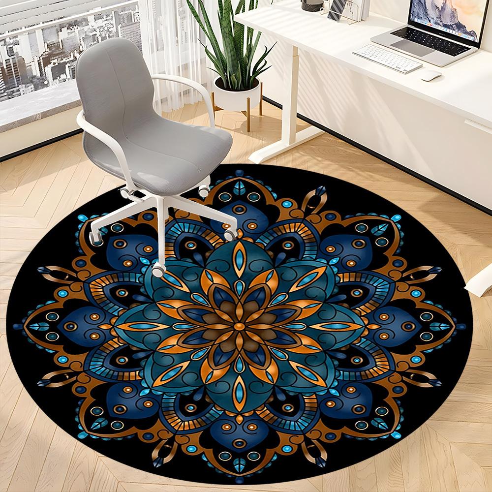 1PC Mandala Artwork Chair Carpet for Office Non-Slip, Lightweight, Machine Washable Rug for Office, Sleeping, Room - Holiday Decoryy251009047
