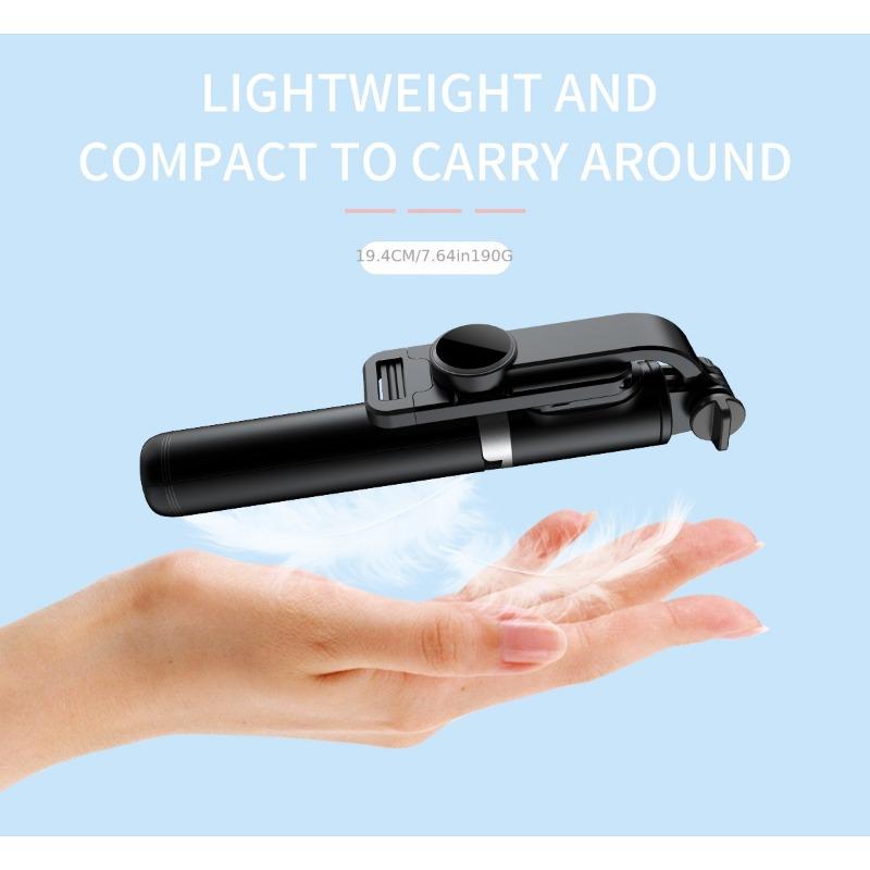 40 Inch Mobile Phone Selfie Stick Tripod, Retractable Selfie Stick All-in-one Smartphone Tripod with Wireless Remote Control 360° Rotation