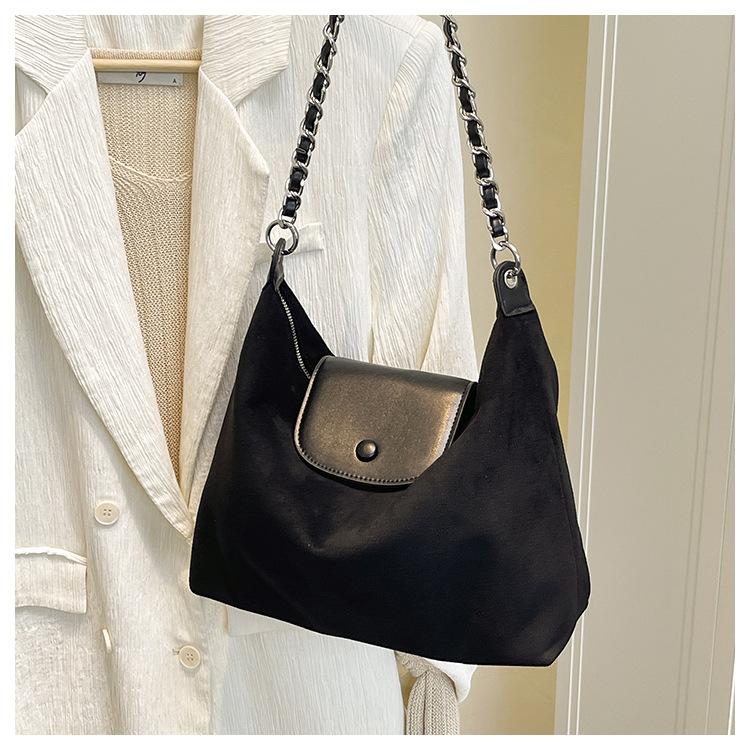 

Новая вместительная сумка-тоут для通勤, универсальная, модная, на плечо, повседневная сумка под мышкой, женская чёрный