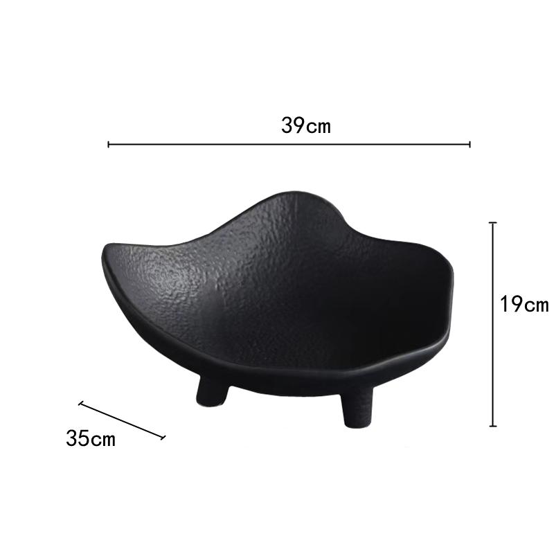 Ceramic Fruit Dish Snack Plate Fruit Tray Home Desktop Storage Container Dessert Plate Irregular High Tray Home Decoration