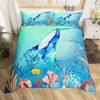 3D Octopus Sea Turtle Duvet Cover Retro Sailboat Crab Reptile Bedding Set Marine Mediterranean Style Jellyfish Comforter Cover