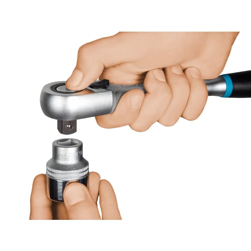 HAZET 8816HPS HiPer Ratchet, 9.5mm (3/8") Drive, 90 Gears, 4 Minimum Operating Angle, Fine Gear, Reversible Ratchet, Heavy-Duty, Chrome-Plated Finish