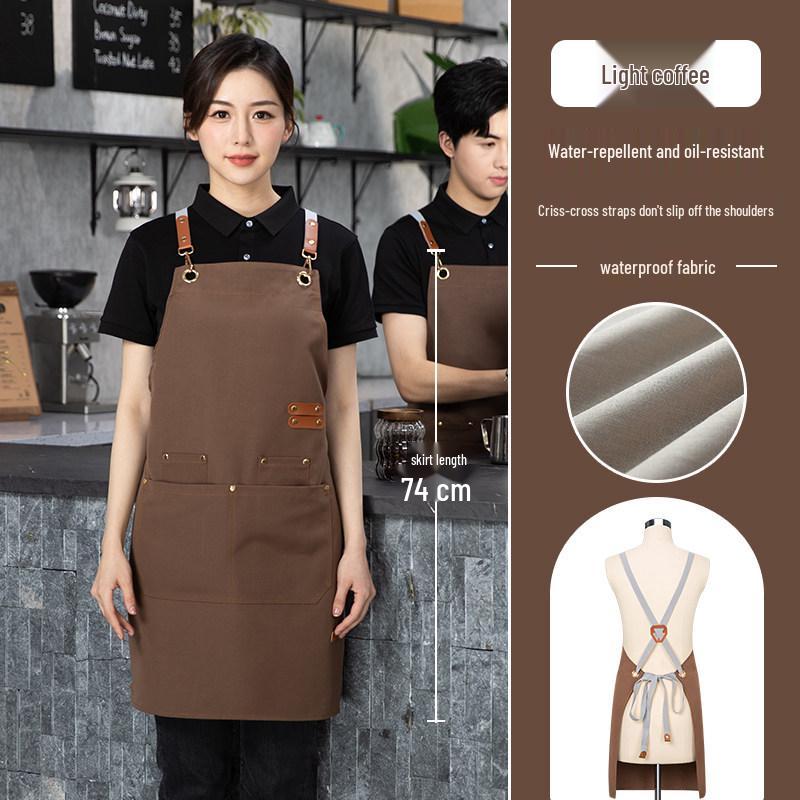 Waterproof Young Waiter Apron with Logo for Milk Tea Restaurant