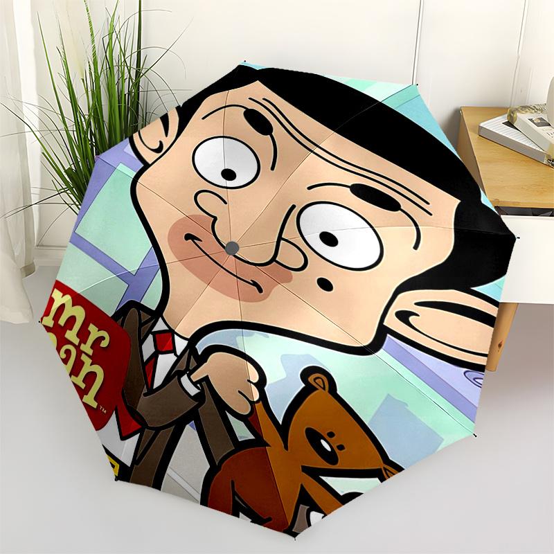 

Mr.Bean Themed Travel Umbrella-8 Ribs Automatic Opening and Closing, Portable Folding Design, Compact and Stylish Umbrella Suitable for Outd