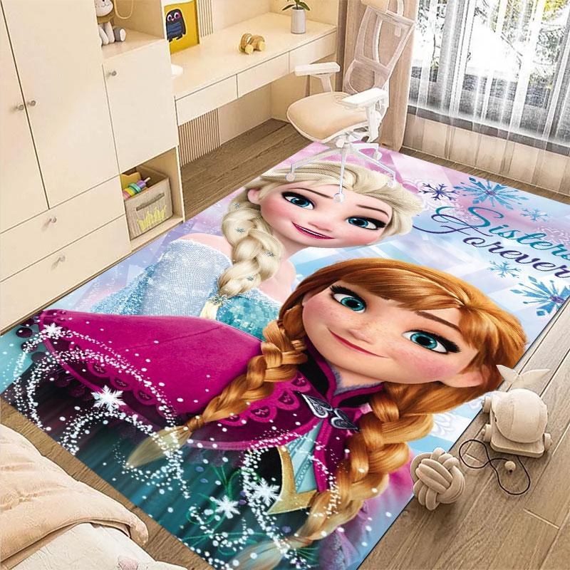 Frozen Anna and Elsa Pattern Rug - Non-slip Kitchen Mat, Outdoor Rug, Home and Bedroom Decor, Yoga Mat, Birthday Gift.