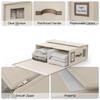 Sheet Set Storage Case with Front Handle, Viewing Window and Shelf Friendly Shape for Closet Bedding Storage Box