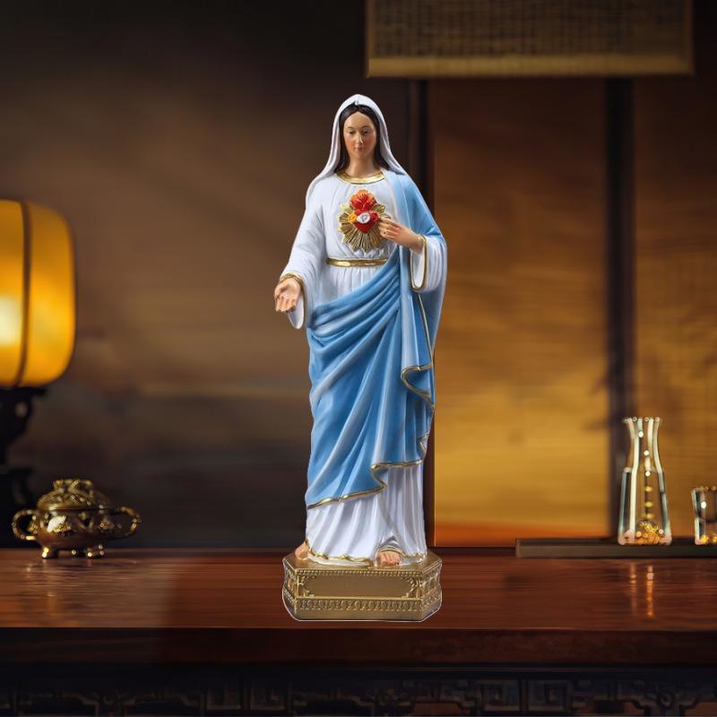 Elegant Resin Religious Figurine Home Décor - Virgin Mary Living Room, Study, or Desktop Decoration | Practical and Convenient