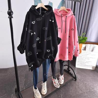 Camisola para Mulheres Oversize com Capuz Solta Gola Redonda Casual Pulôver Manga Comprida Camisola Top de Inverno