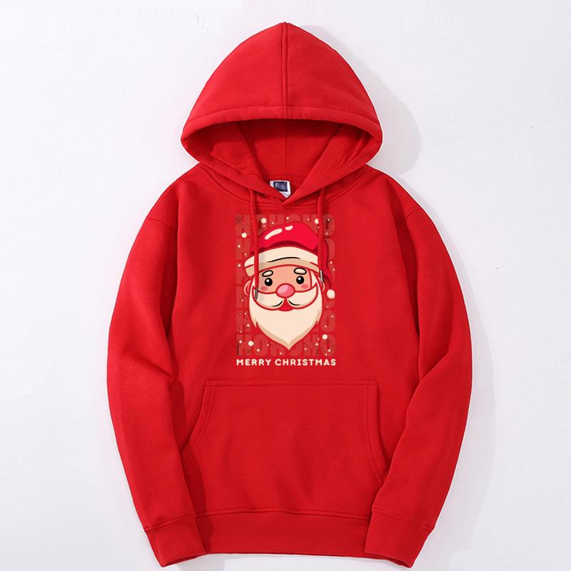 Xmas Hoodies Ho Ho Ho Merry Christmas Print Claus
