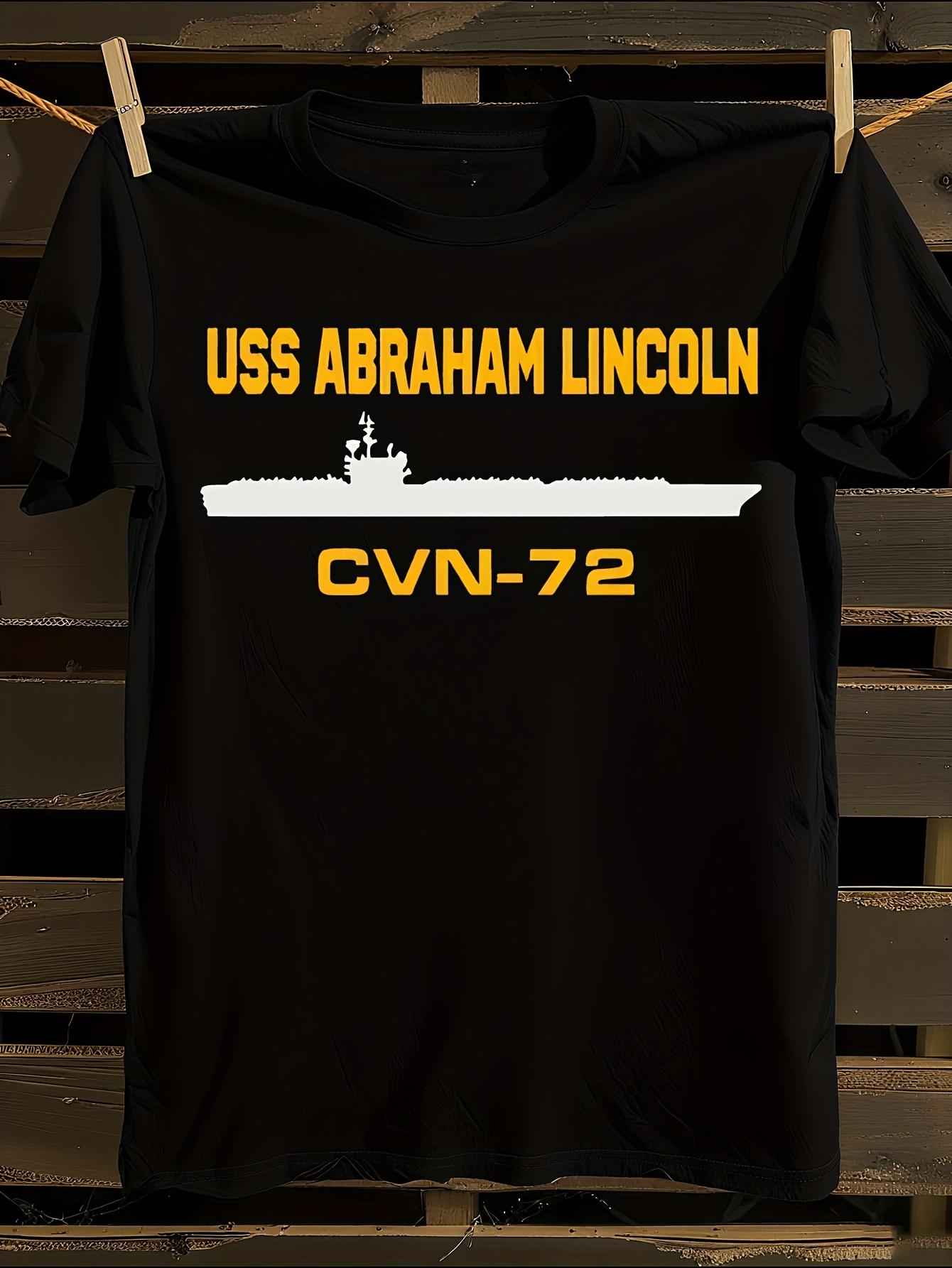 USS Abraham for LincoLn CVN-72 Navy Battleship Graphic Ts... M