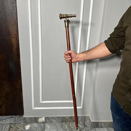 Brass Telescope Handle Walking Stick Unique Multipurpose Decor for Home  Office
