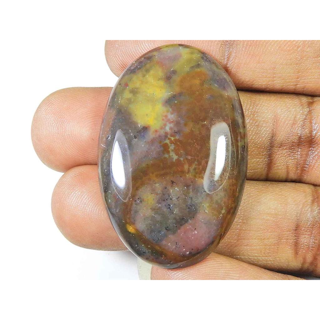 69Cts. Natural Affrican Bloodstone Oval Cabochon Loose Gemstone 29X43X07 MM SK-1824