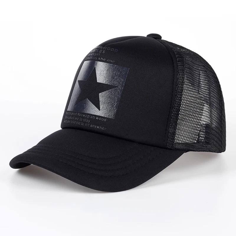 

Unisfive-Pointed Star Printed Baseball Cap Spring Summer Breathable Net Caps Men Women Outdoor Sun Shade Hat Adjustable Wild Hat Adjustable