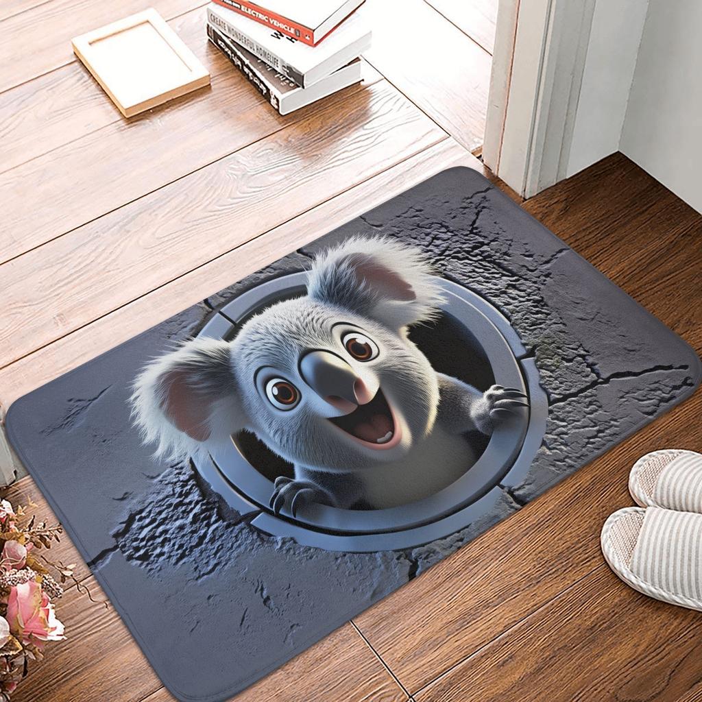 Psychedelic 3D Snow Wolf Animal Floor Door Bath Kitchen Mats Anti-Slip Indoor Wolf Lover Doormat Toilet Entrance Carpet Rug