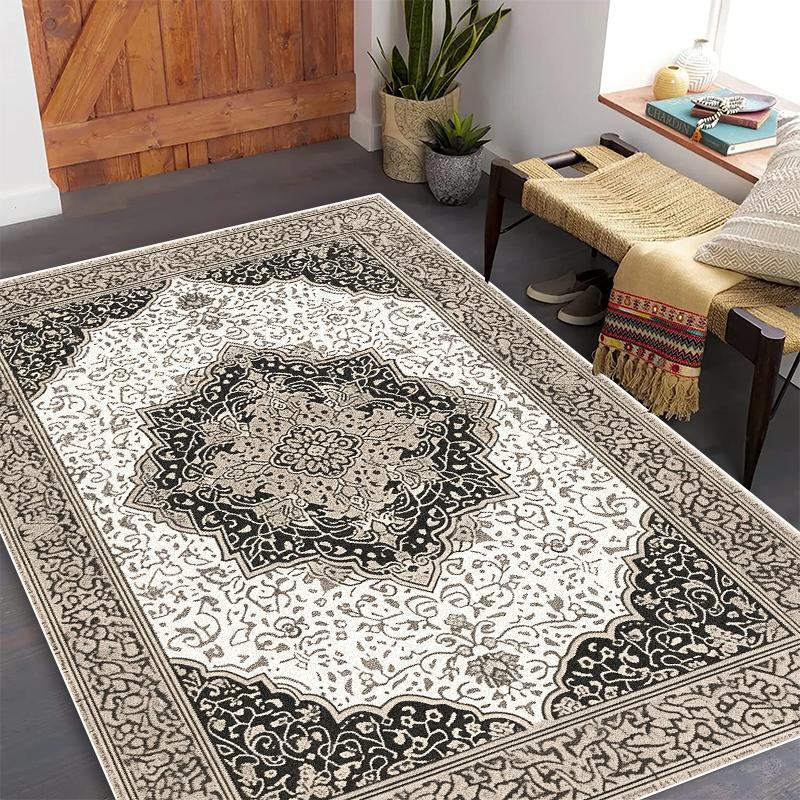 

Traditional Persian Ethnic Style Carpet Bedroom Study Decoration Large Area Rugs Washable Bathroom Kitchen Non-slip Floor Mats 60x90cm