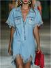 Vintage Tassel Denim Shirt & Mini Skirt Set