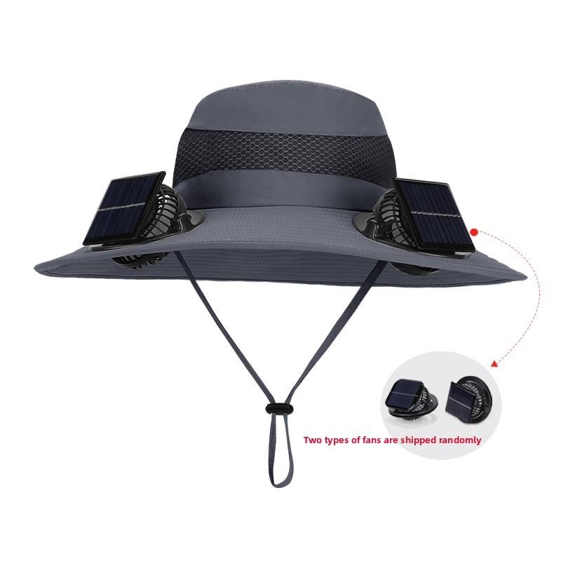 Солнечная шляпа рыбака с двойным вентилятором и широкими полями для защиты от солнца для активного отдыха Deep Gray
